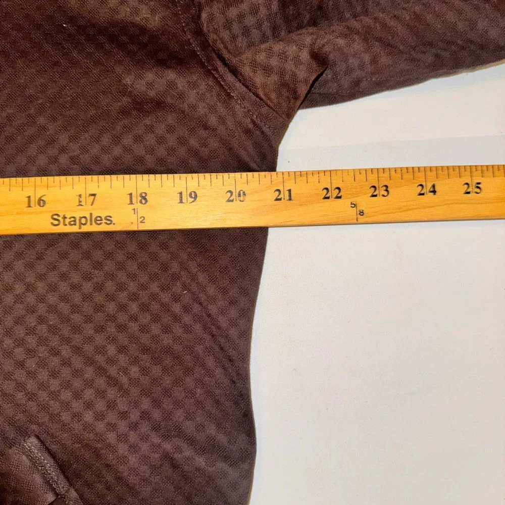 Banana Republic Textured Button Down Shirt Brown Small Geometric Long Sleeve